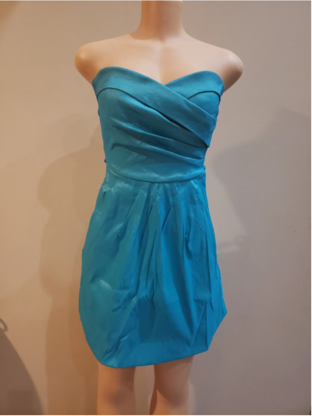Teeze Me Sz 3 Short Strapless Formal Stretchy Club Teal Color Retro Dress